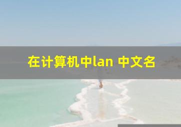 在计算机中lan 中文名